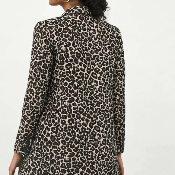 NEW! with tags Anthropologie Longline Leapord Blazer size 0 - Picture 8 of 9